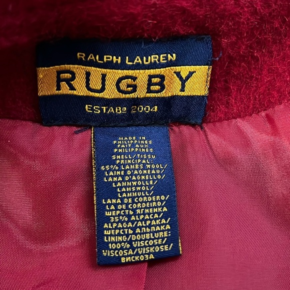 Ralph Lauren Rugby Retired Line Single Breasted Lamb Wool‎ - Alpaca Red Jacket S - Picture 11 of 11